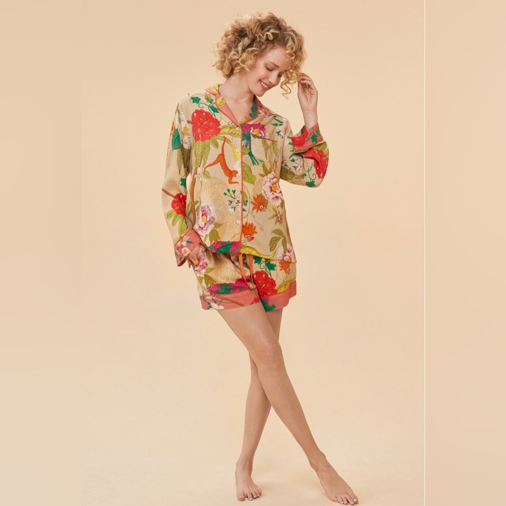 Powder UK Tropical Flora & Fauna super soft pajamas/long sleeve & shorts-NWT